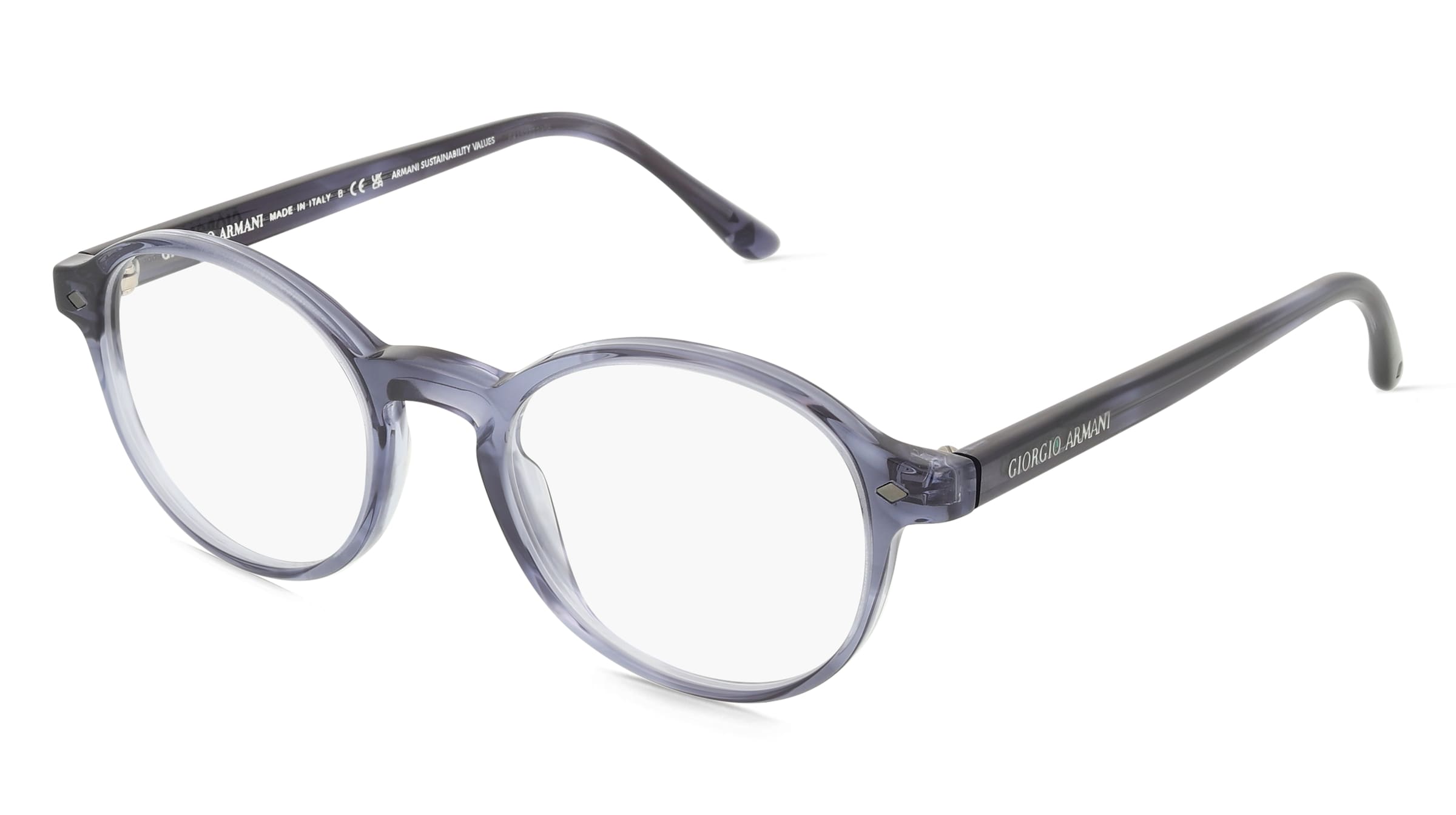 Giorgio Armani 0AR7004 Herren-Brille inkl. Gläser Vollrand Panto Kunststoff-Gestell 47/19/140, Blau