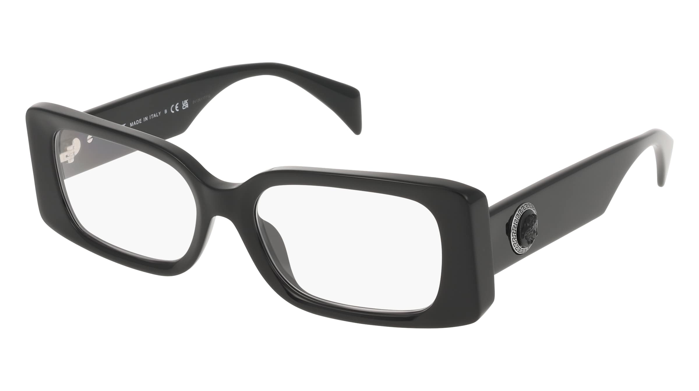Versace VE3362U Damen-Brille inkl. Gläser Vollrand Quadratisch Acetat-Gestell 53/17/140, Schwarz