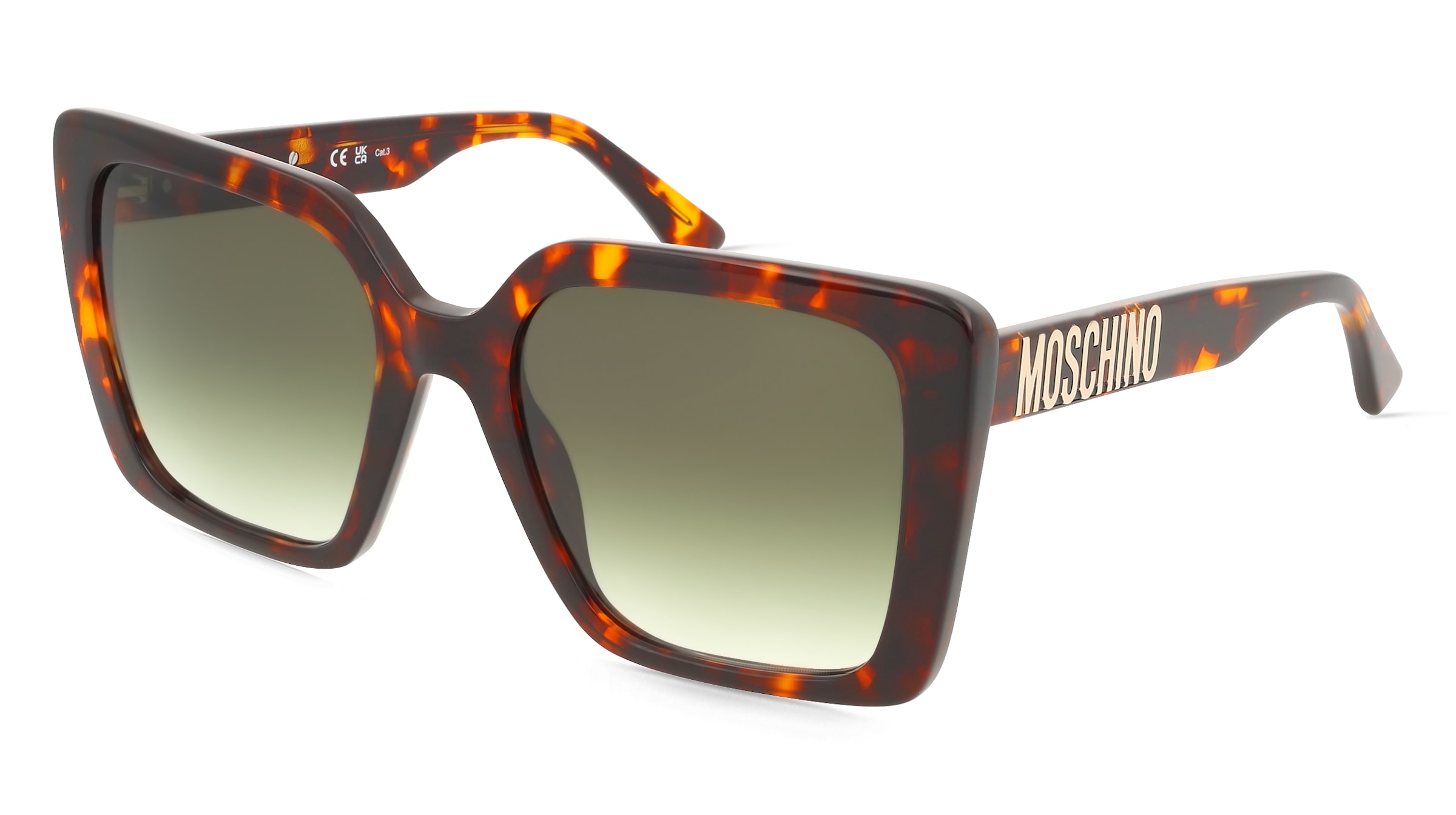 Moschino 207215 Damen-Sonnenbrille Vollrand Quadratisch Acetat-Gestell, Havanna