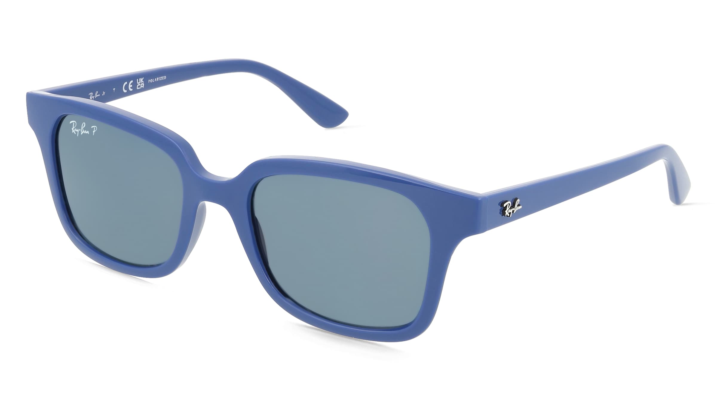 Ray-Ban Junior RJ9071S Kinder-Sonnenbrille Vollrand Quadratisch Kunststoff-Gestell, Blau