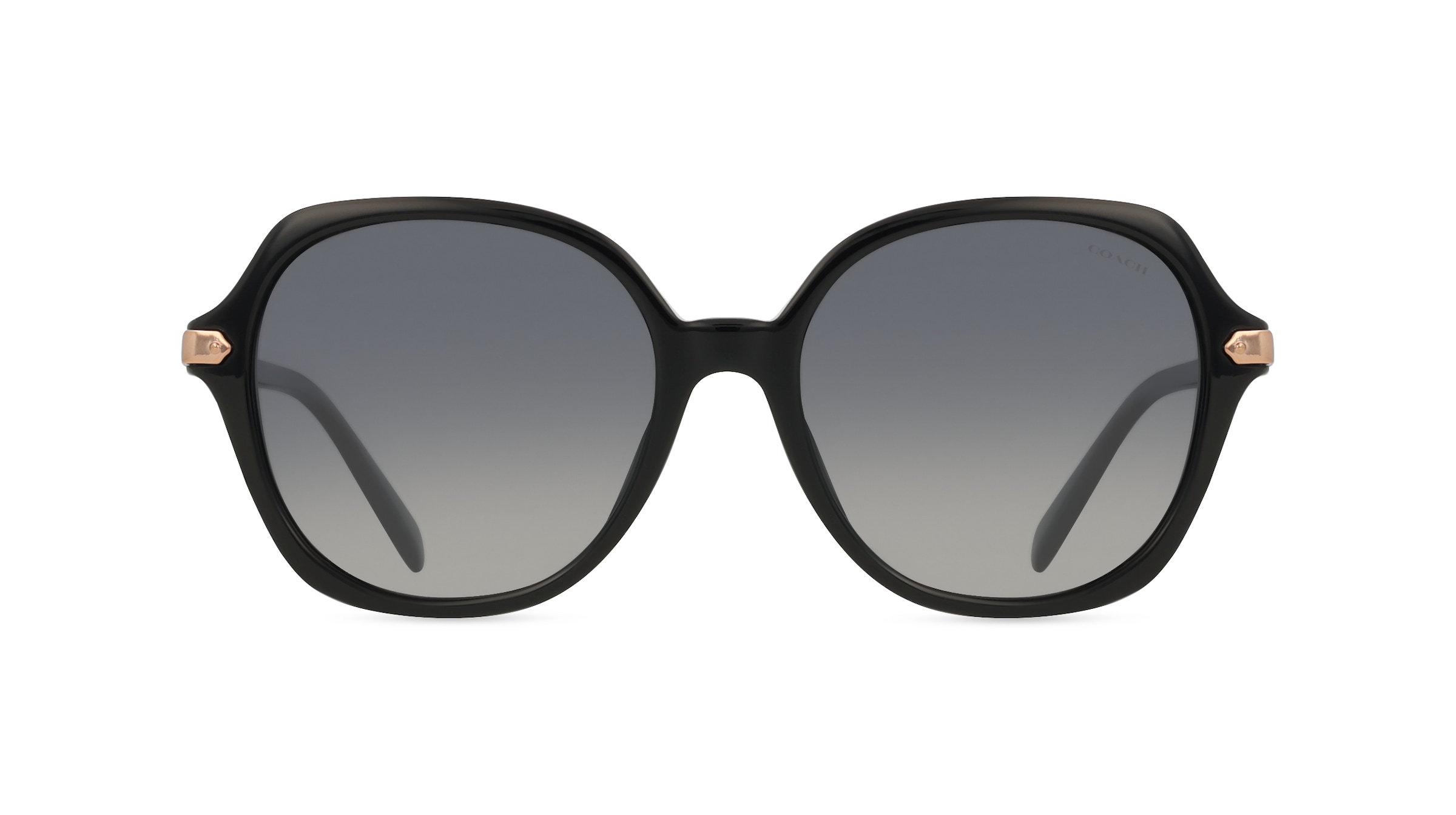 Coach HC8377U Damen-Sonnenbrille Vollrand Rund Acetat-Gestell, schwarz