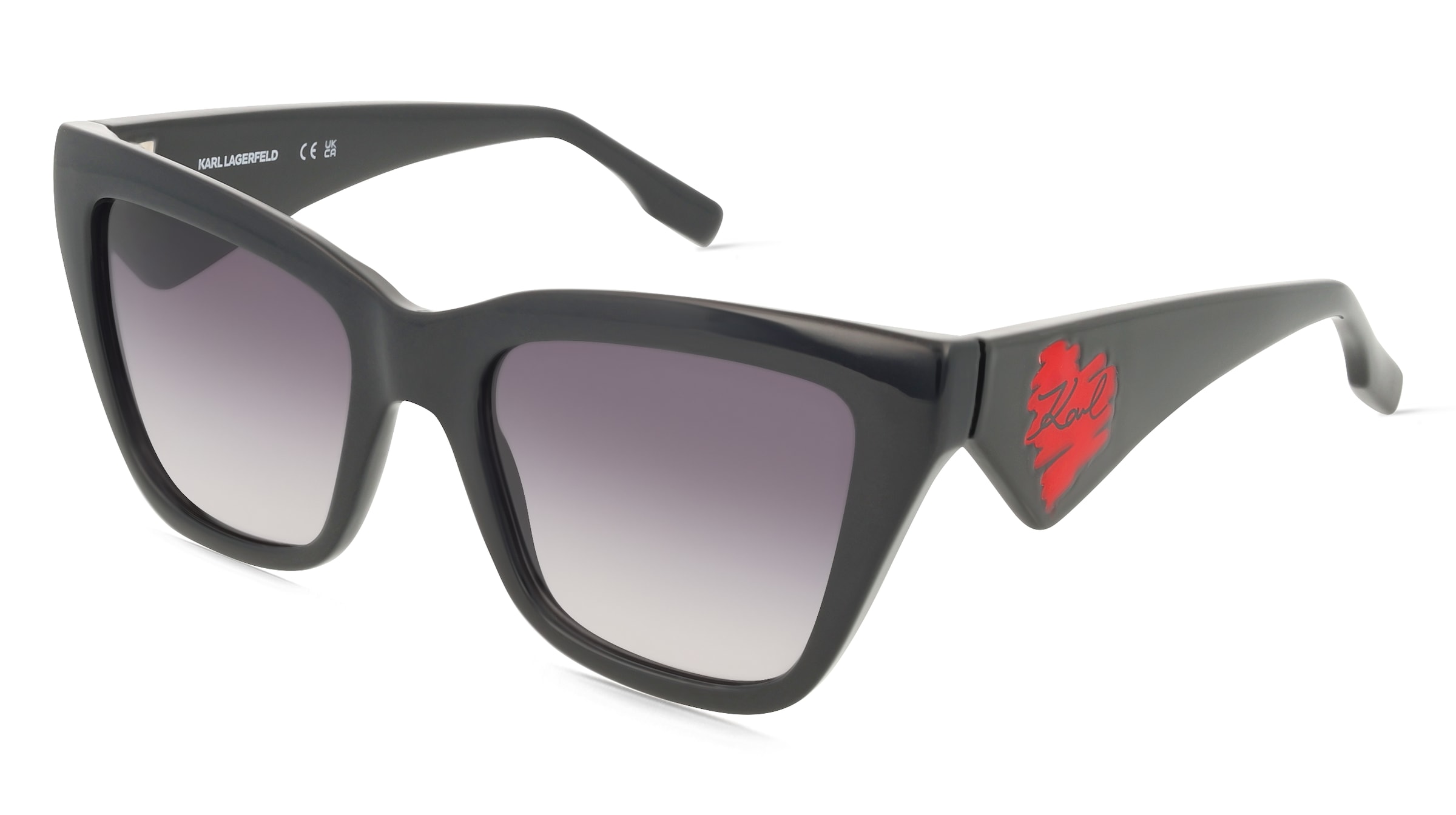 Karl Lagerfeld KL6184S Unisex-Sonnenbrille Vollrand Quadratisch Kunststoff-Gestell, Schwarz