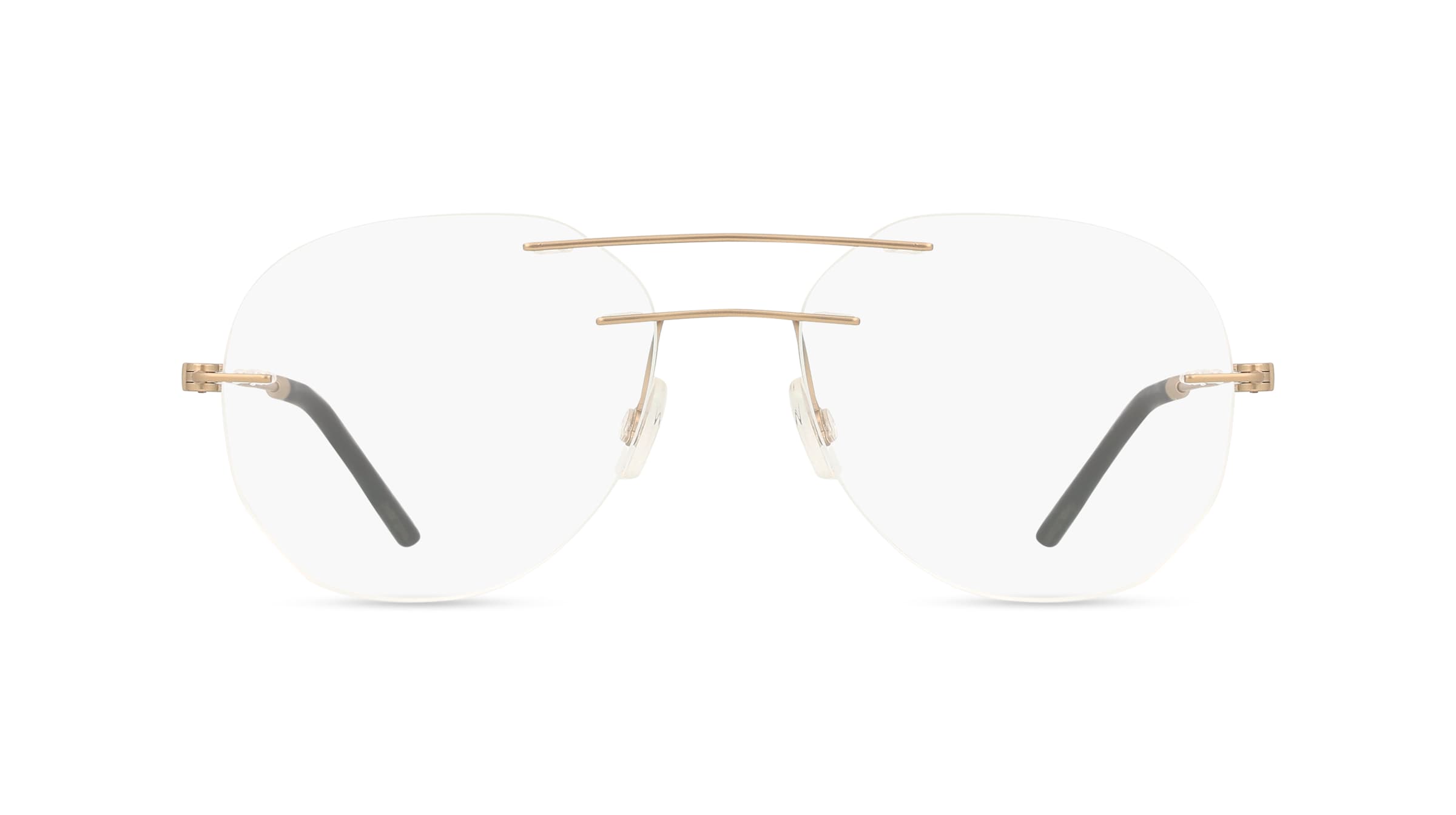 Moncler ME1003 Unisex-Brille inkl. Gläser Randlos Eckig Edelstahl-Gestell 55mm/18mm/140mm, gold
