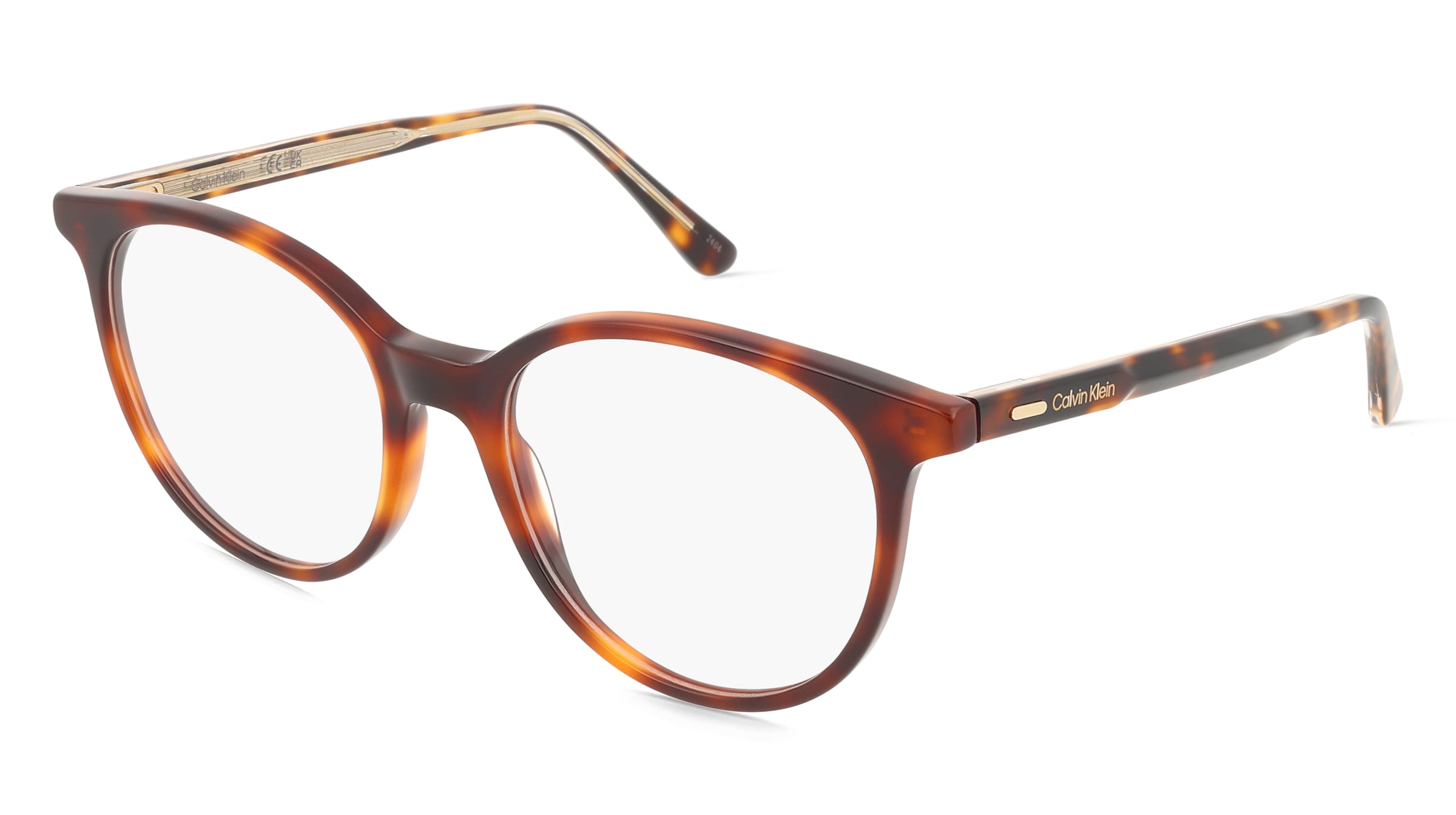 Calvin Klein CK24543 Unisex-Brille inkl. Gläser Vollrand Rund Acetat-Gestell 52/18/145, Havanna