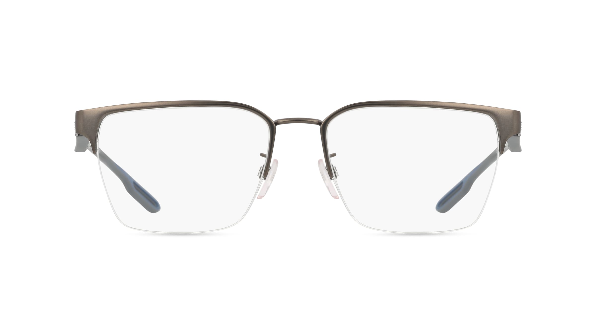 Emporio Armani EA1137 Herren-Brille inkl. Gläser Nylor Browline Metall-Gestell 54mm/18mm/145mm, grau