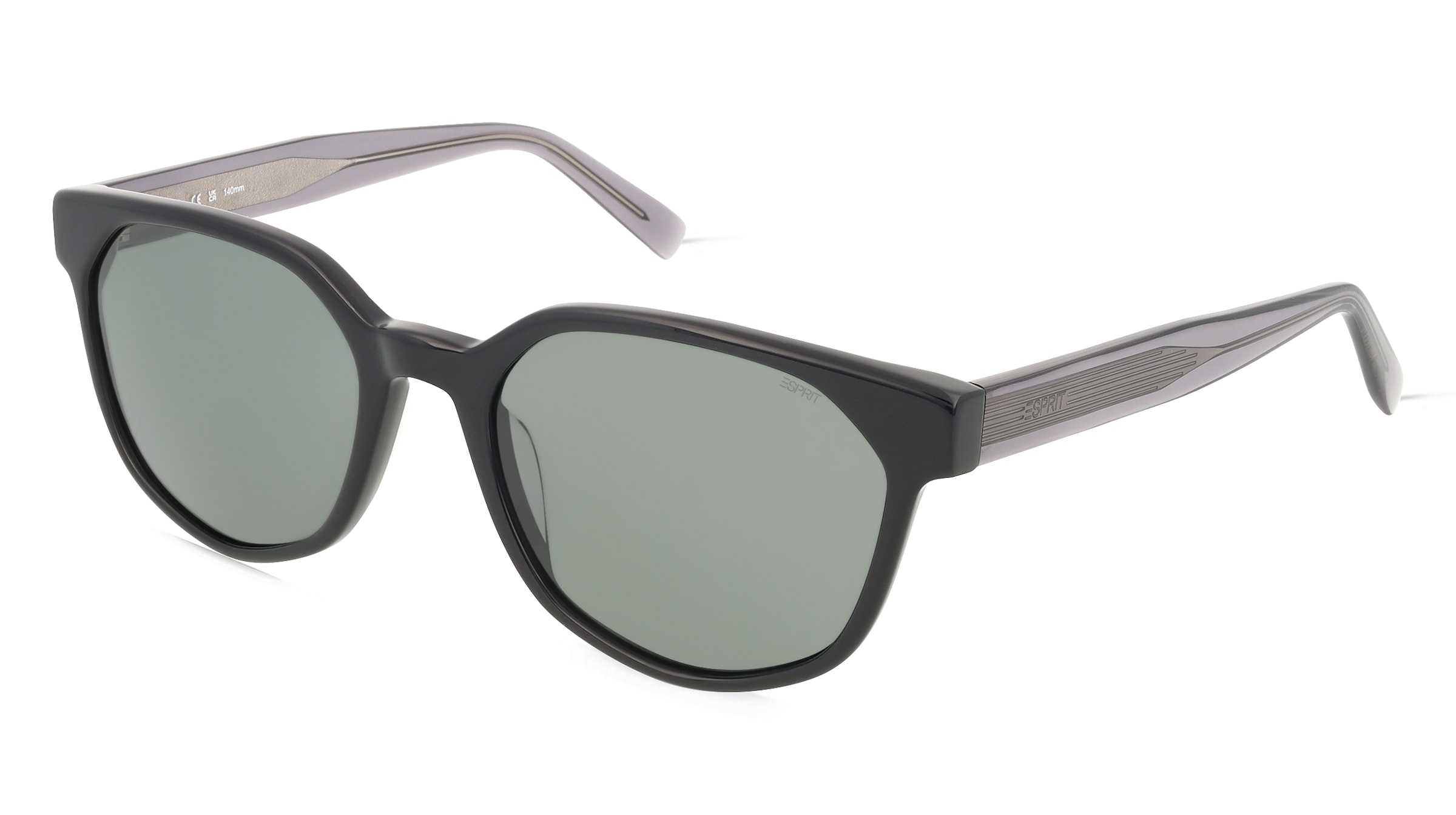 Esprit 40115 Unisex-Sonnenbrille Vollrand Quadratisch Acetat-Gestell, Schwarz