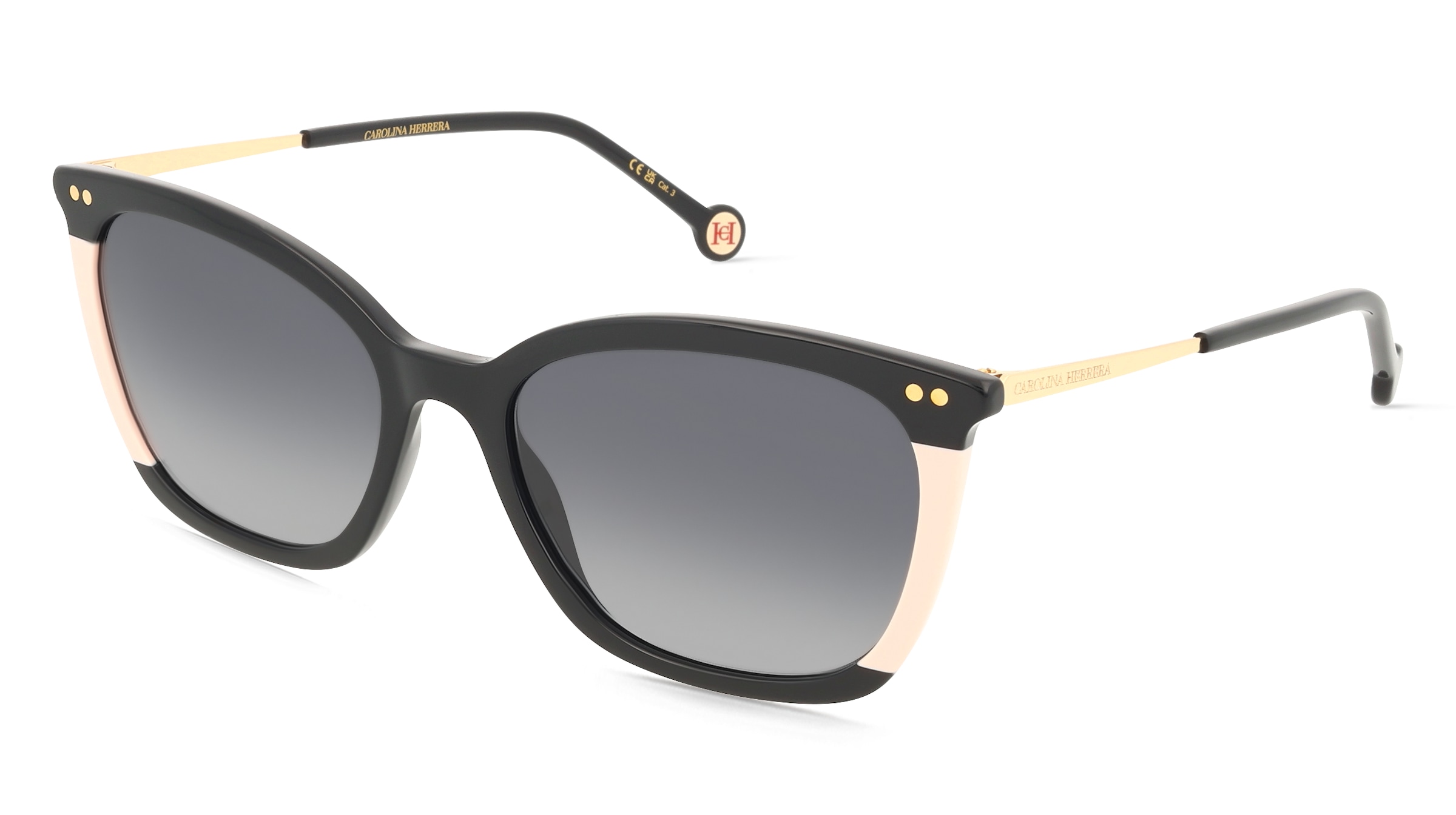 Carolina Herrera HER 0344/S Damen-Sonnenbrille Vollrand Butterfly Acetat-Gestell, Schwarz