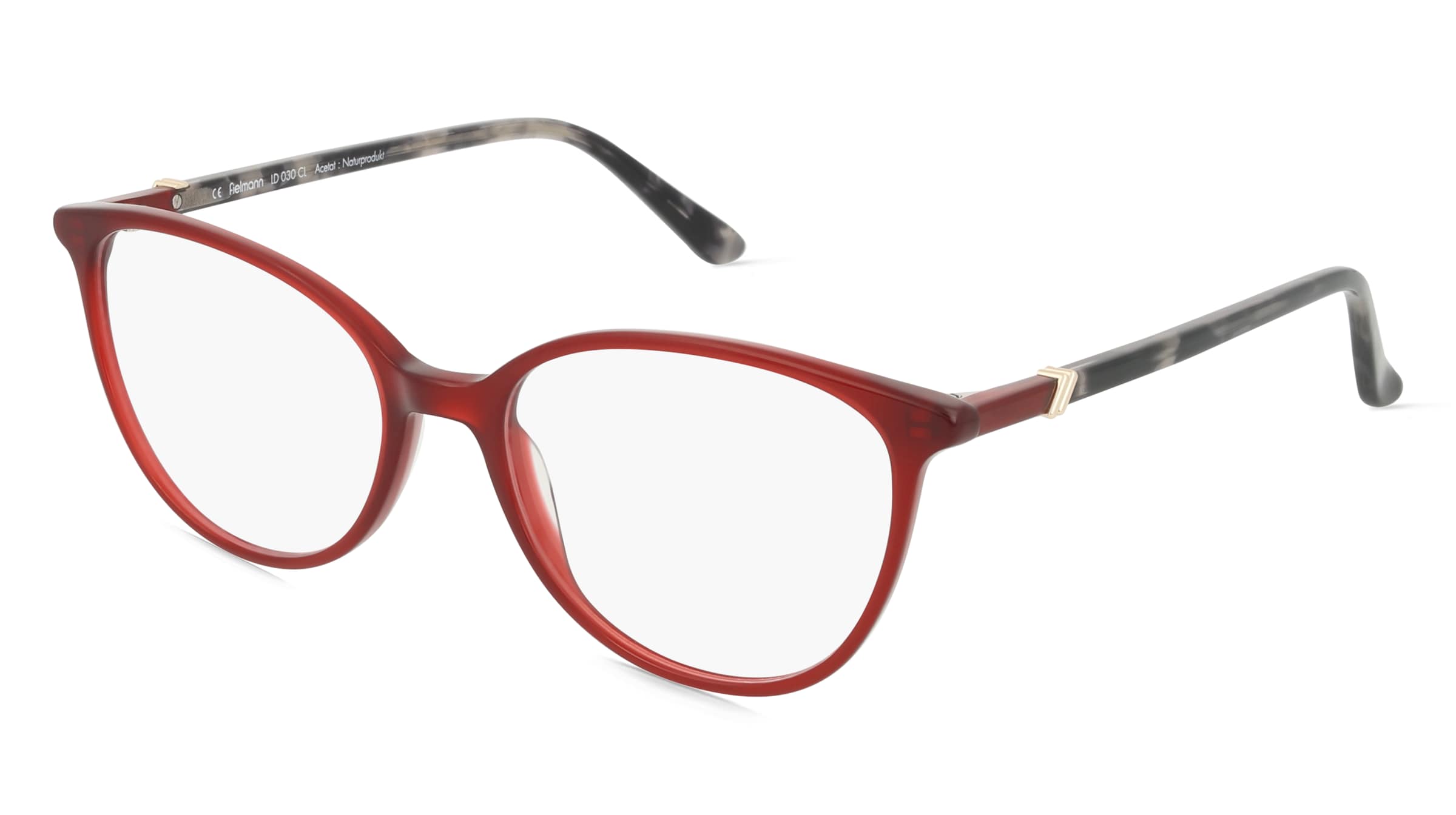 Fielmann LD 030 CL Damen-Brille inkl. Gläser Vollrand Oval Acetat-Gestell 51/17/140, Rot