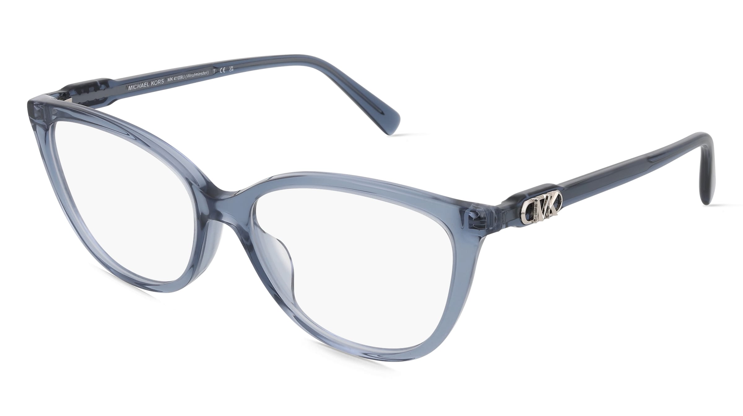 Michael Kors MK4109U WESTMINSTER Damen-Brille inkl. Gläser Vollrand Cat Eye Acetat-Gestell 54/16/140, Blau