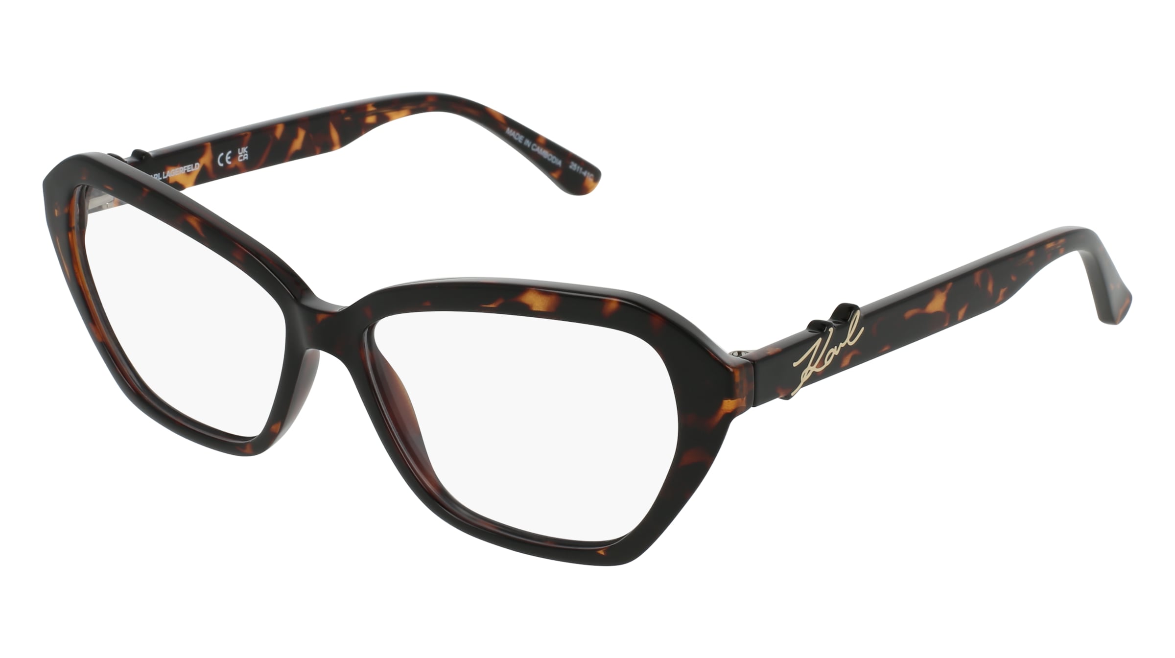 Karl Lagerfeld KL6232 Damen-Brille inkl. Gläser Vollrand Rund Kunststoff-Gestell 55/14/140, Havanna