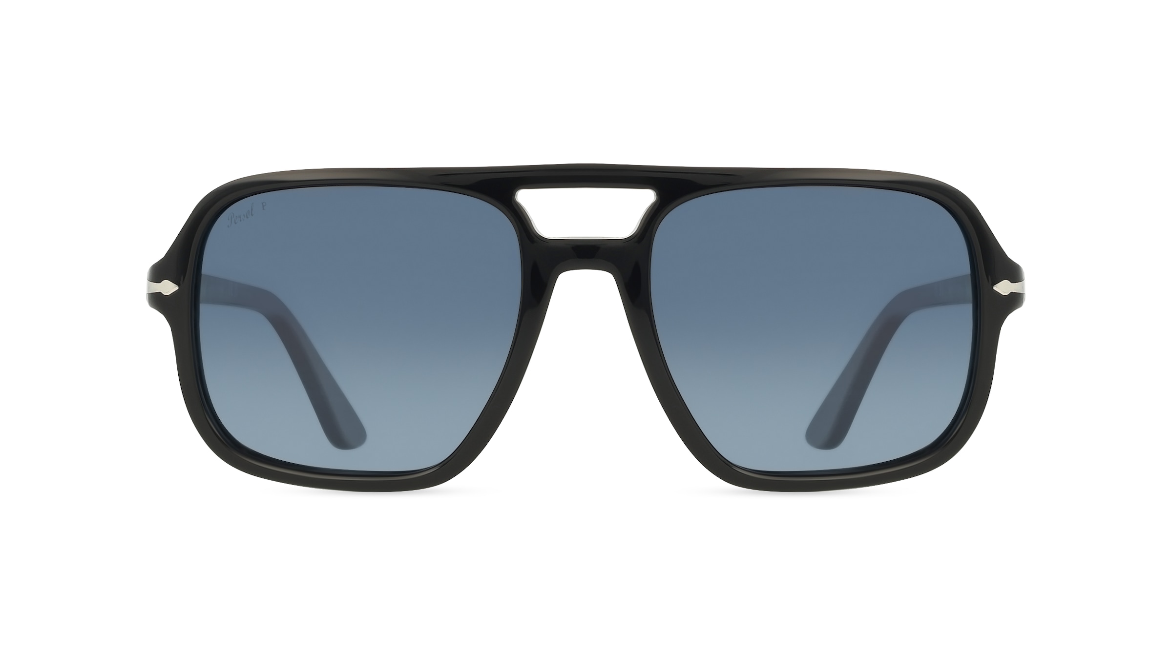 Persol 0PO3328S Herren-Sonnenbrille Vollrand Pilot Acetat-Gestell, schwarz