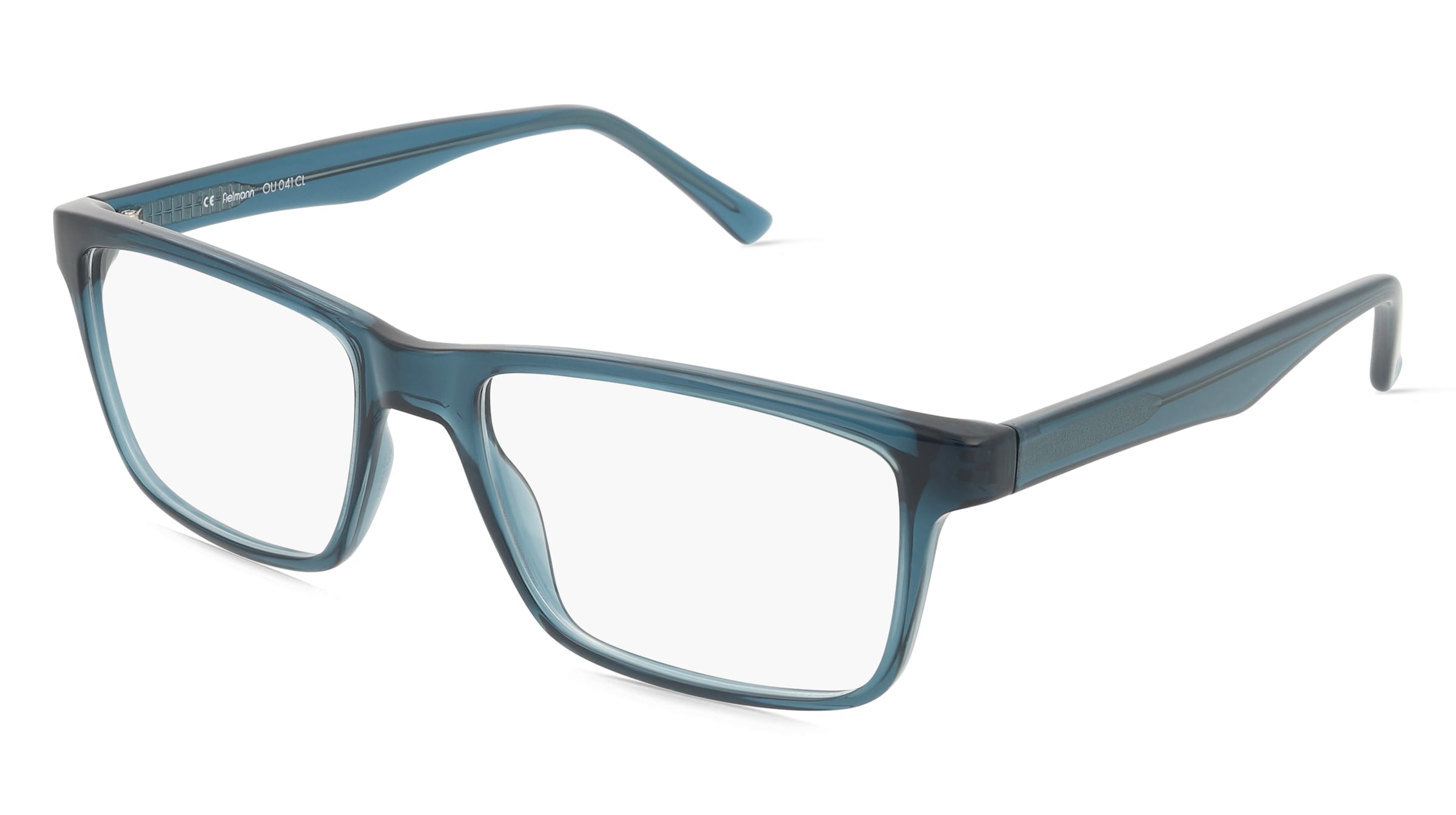 Fielmann OU 041 CL Herren-Brille inkl. Gläser Vollrand Quadratisch Acetat-Gestell 55/17/145, Blau