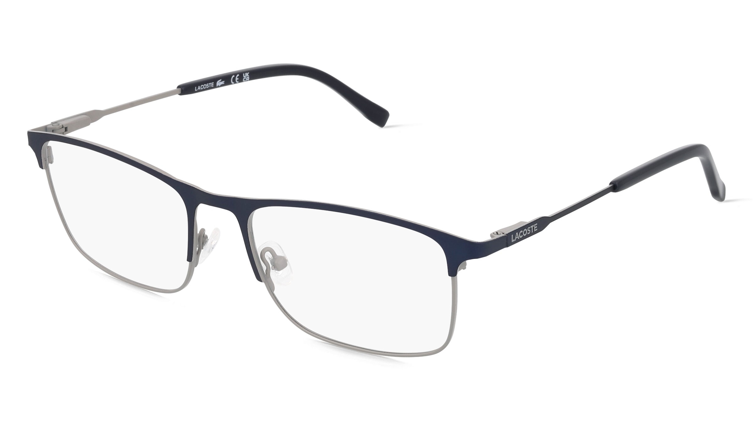 Lacoste L2252 Unisex-Brille inkl. Gläser Vollrand Quadratisch Metall-Gestell 54/18/145, Blau