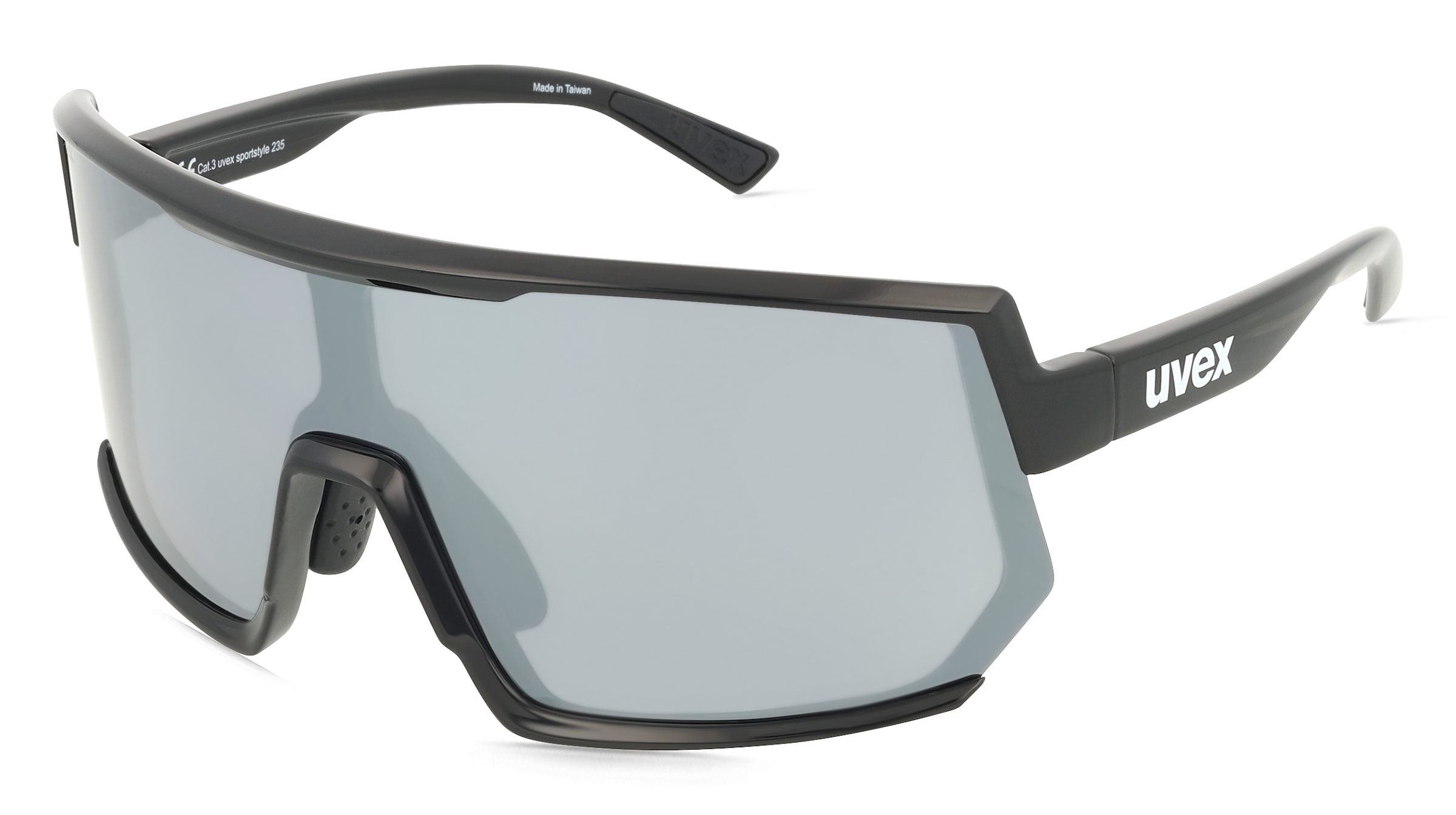 Uvex Sports S533003 sportstyle 235 Unisex-Sonnenbrille Vollrand Monoscheibe Kunststoff-Gestell, Schwarz