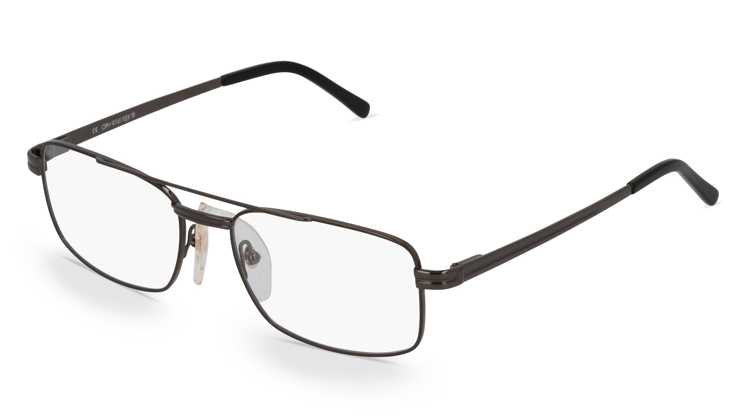 Fielmann OPH 9741 FLEX TR Herren-Brille inkl. Gläser Vollrand Quadratisch Metall-Gestell 54/18/140, Grau