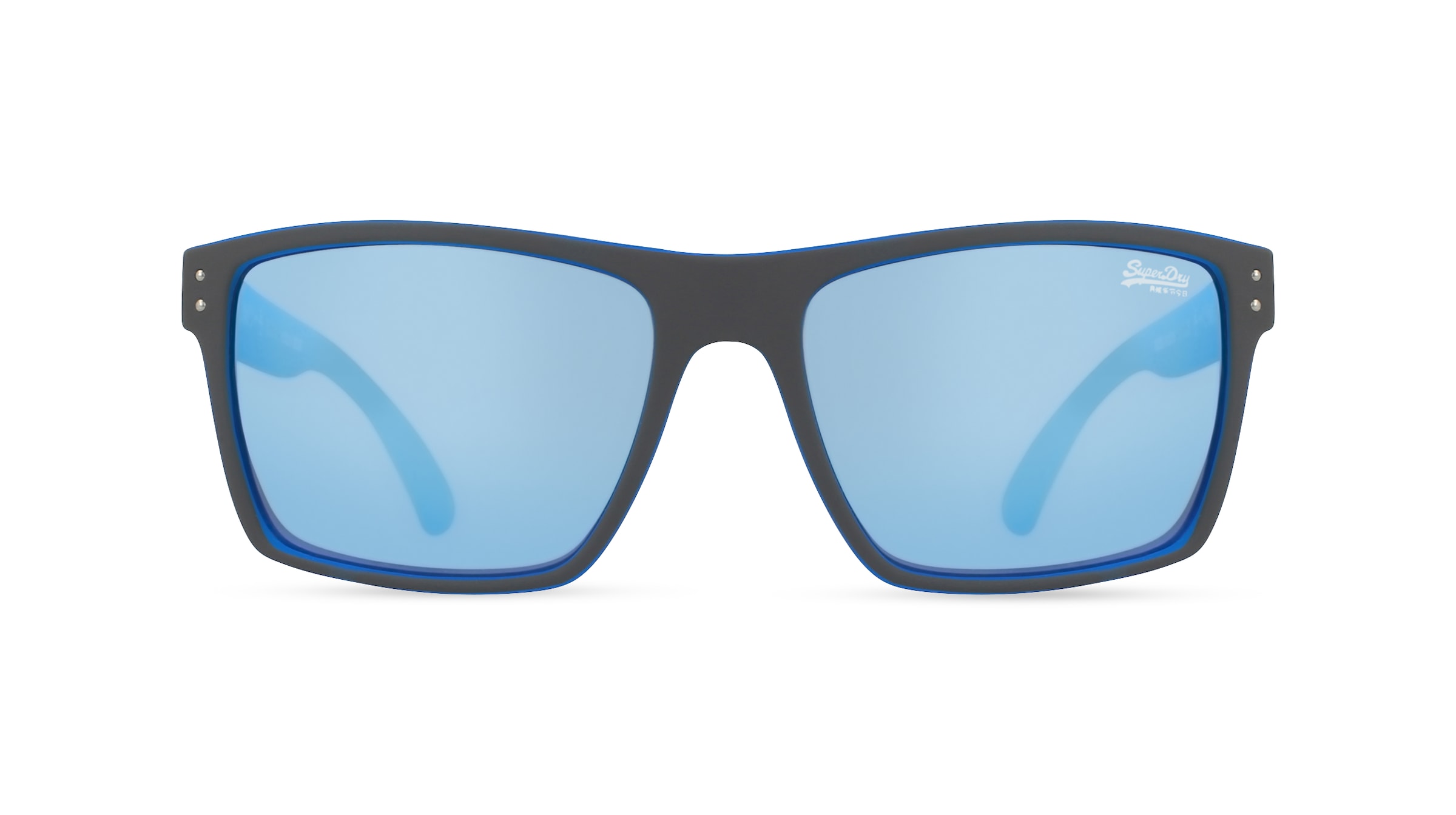 Superdry KOBE Unisex-Sonnenbrille Vollrand Eckig Kunststoff-Gestell, blau