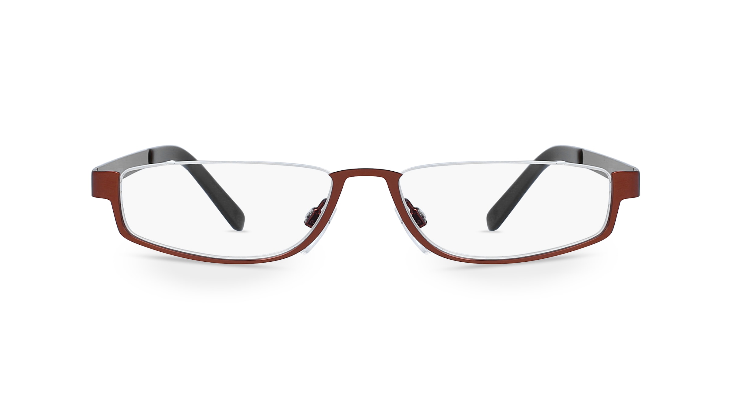 Fielmann BD 367 MOD HALF FA Damen-Brille inkl. Gläser Nylor Schmal Edelstahl-Gestell 51mm/15mm/140mm, braun