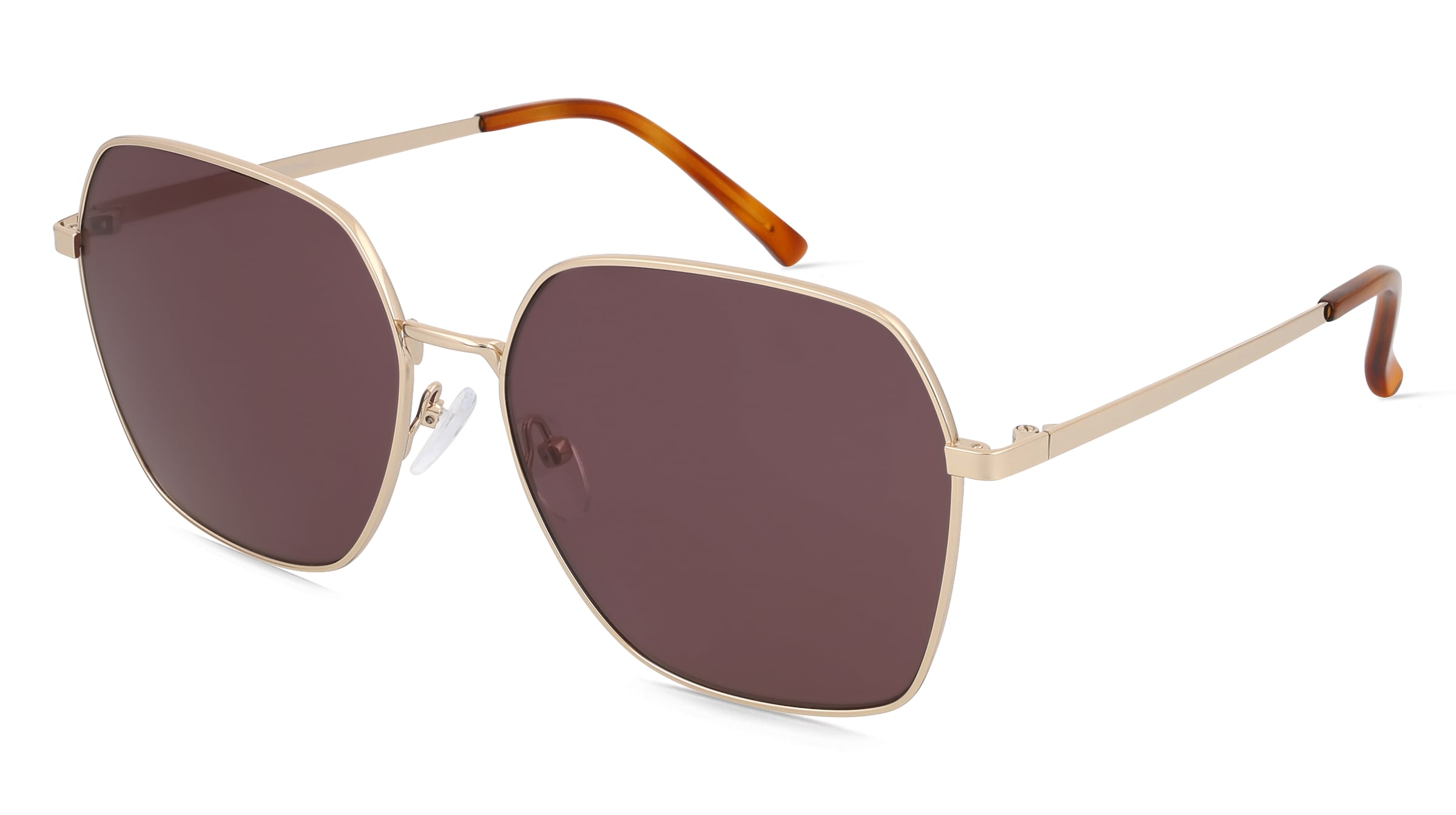 Fielmann BD 558 SUN FA SOFIA Damen-Sonnenbrille Vollrand Geometrisch Edelstahl-Gestell, Gold