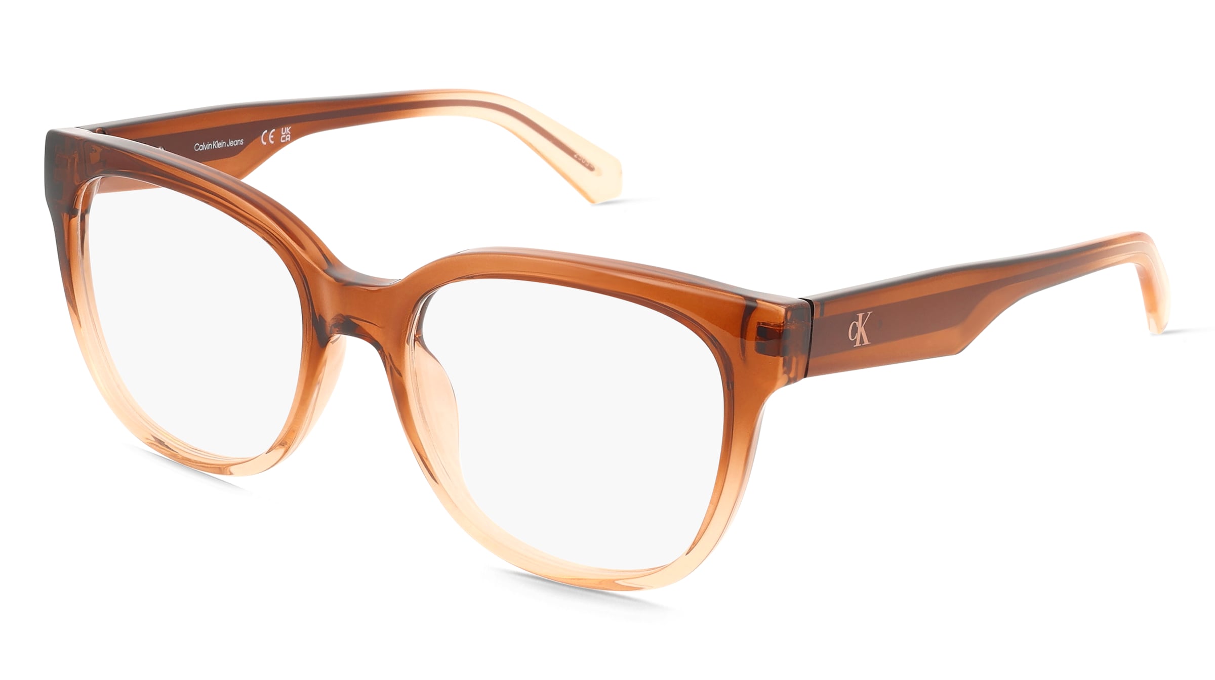 Calvin Klein CKJ25632 Damen-Brille inkl. Gläser Vollrand Butterfly Kunststoff-Gestell 52/18/145, Braun