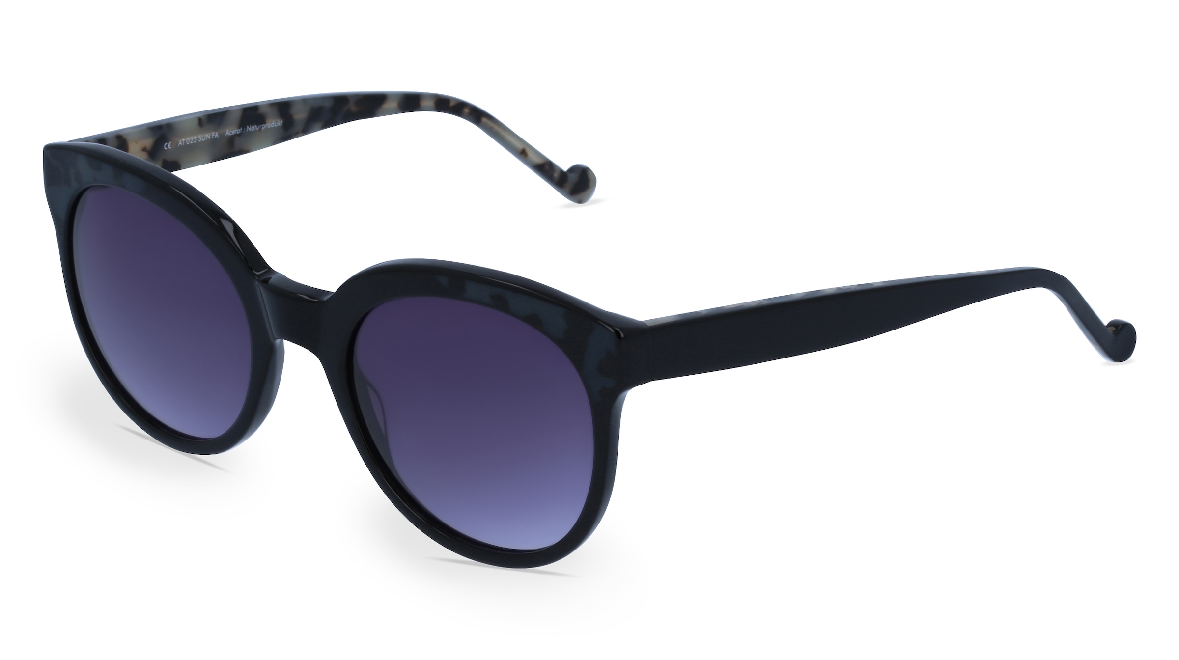 Fielmann AT 023 SUN FA Damen-Sonnenbrille Vollrand Butterfly Acetat-Gestell, Schwarz