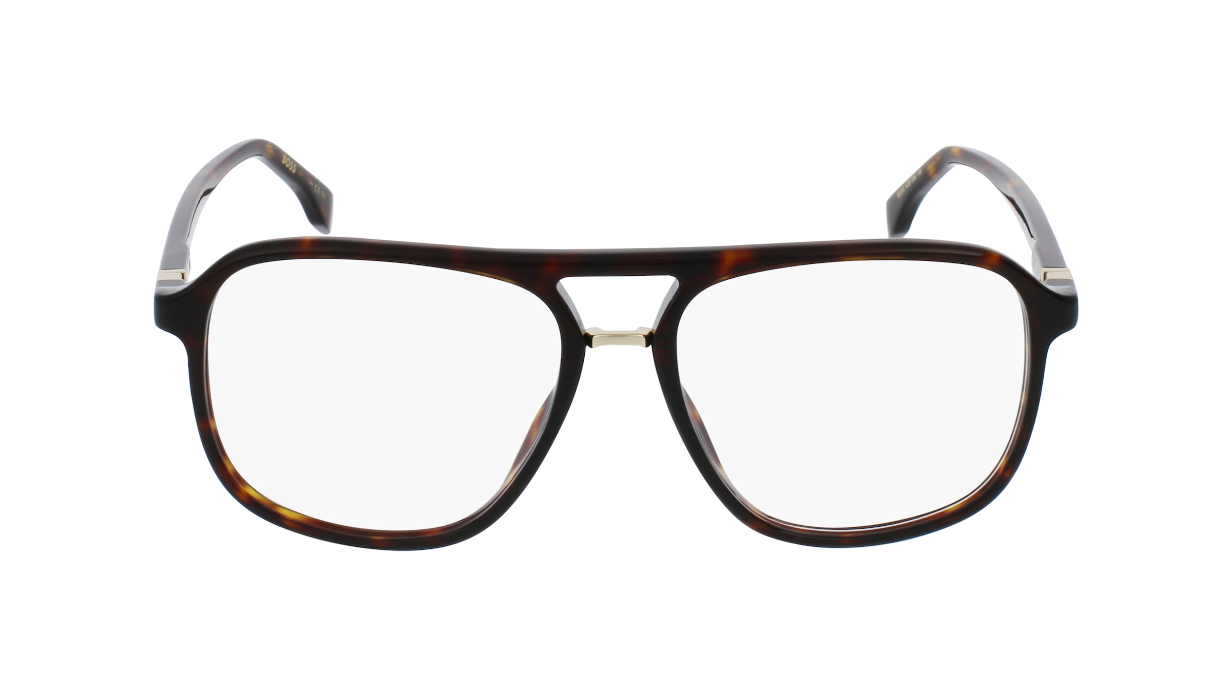 Boss 1438 Herren-Brille inkl. Gläser Vollrand Pilot Acetat-Gestell 56mm/16mm/145mm, Havanna