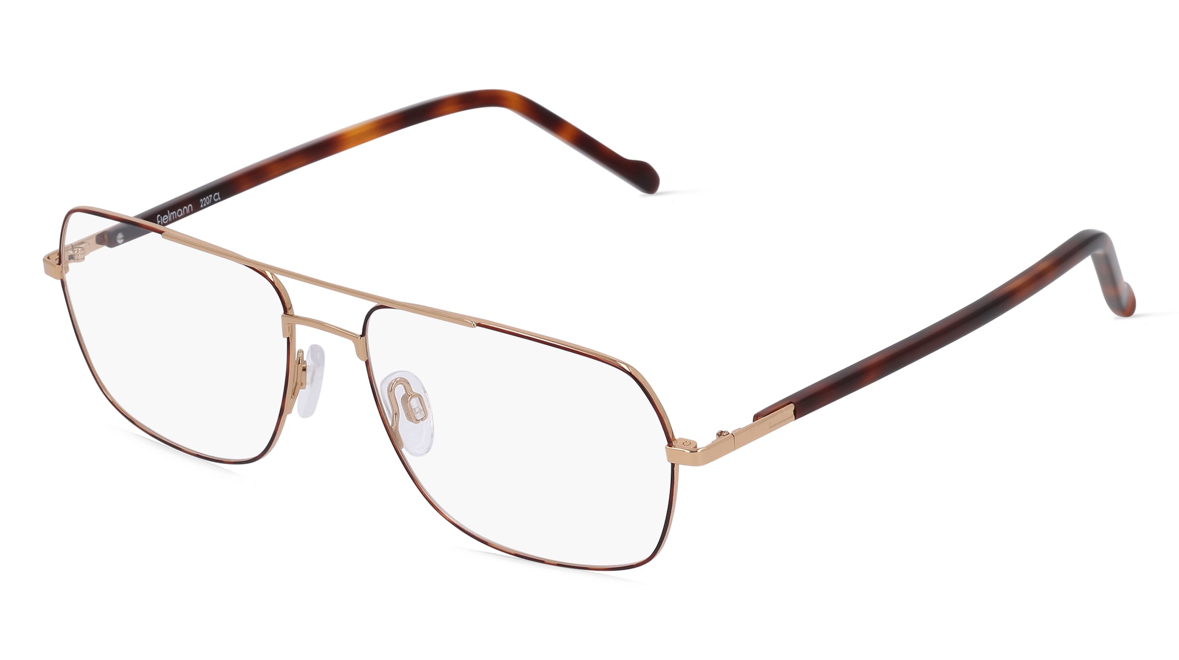 Fielmann 2207 CL Unisex-Brille inkl. Gläser Vollrand Quadratisch Metall-Gestell 57/16/150, Gold