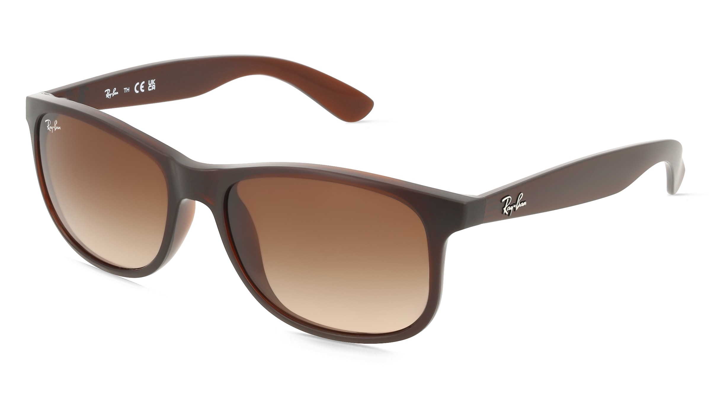 Ray-Ban RB4202 ANDY Herren-Sonnenbrille Vollrand Quadratisch Kunststoff-Gestell, Braun