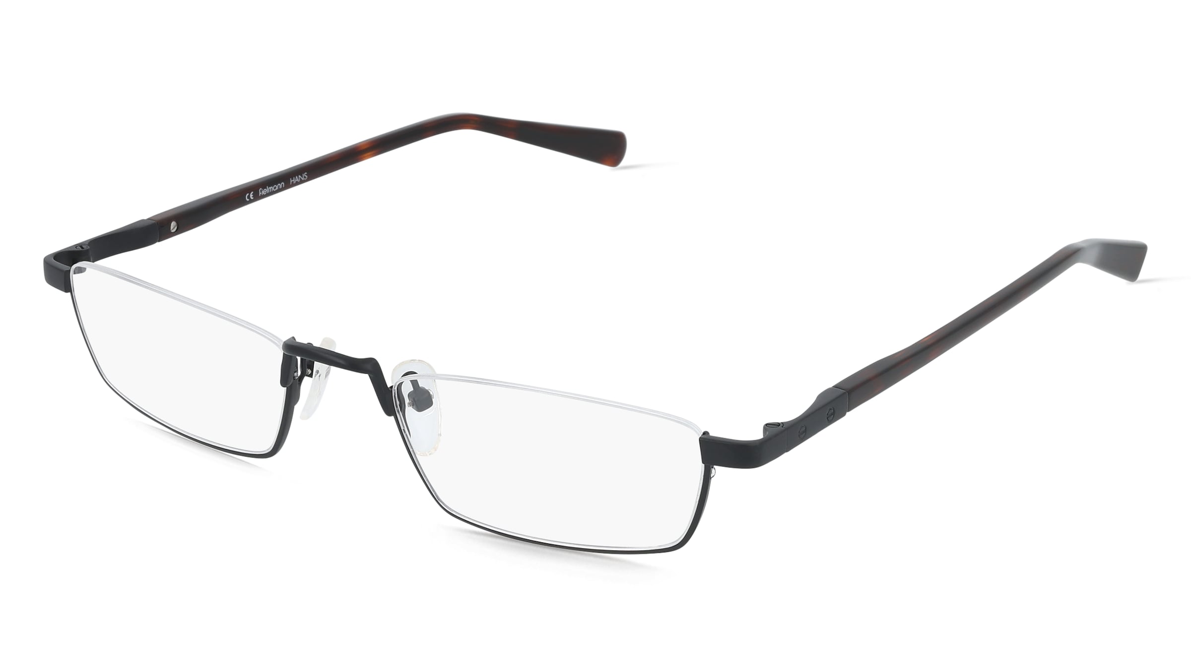 Fielmann OPH 9974 CL HANS Herren-Brille inkl. Gläser Halbrand Halb Edelstahl-Gestell 53/21/150, Schwarz
