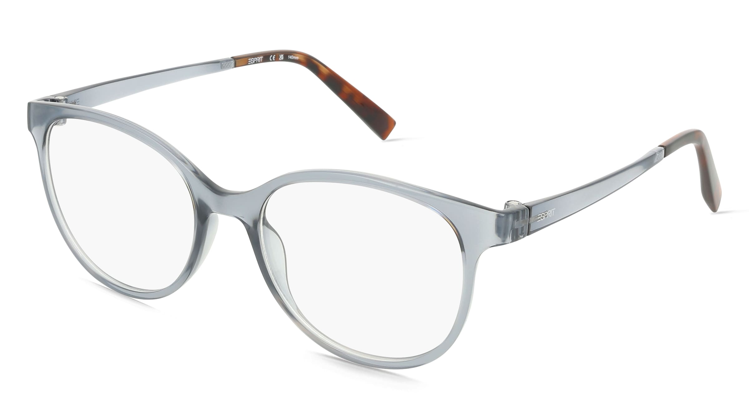 Esprit 33546 Damen-Brille inkl. Gläser Vollrand Panto Kunststoff-Gestell 53/18/140, Grau