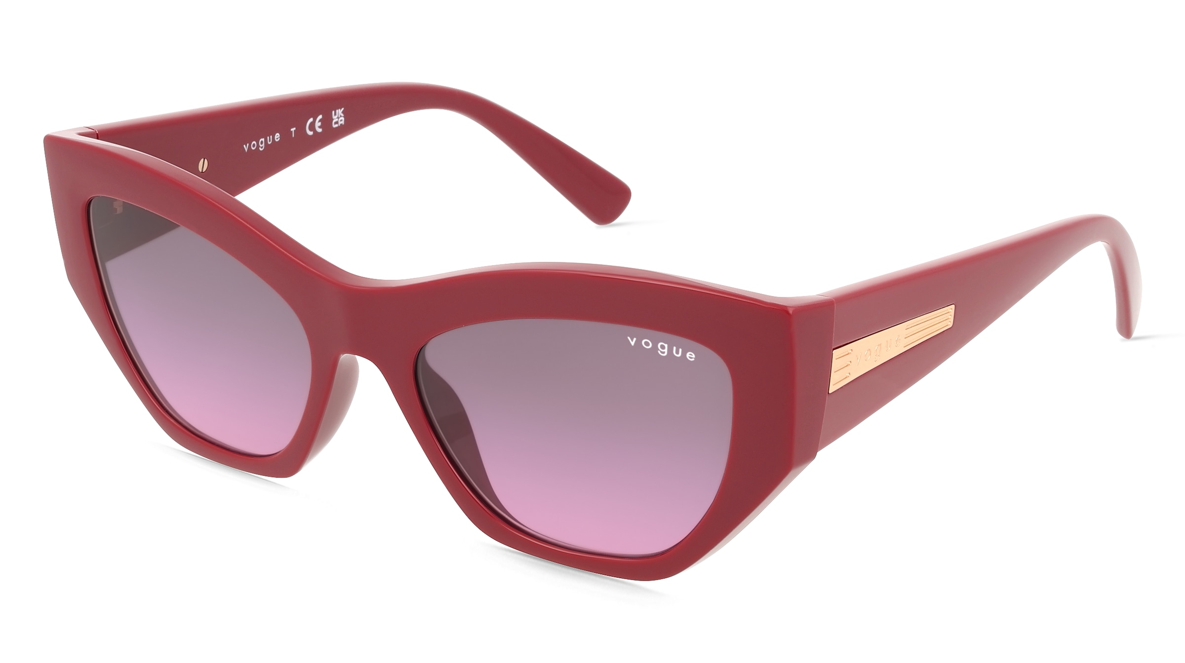 Vogue VO5607S Damen-Sonnenbrille Vollrand Geometrisch Kunststoff-Gestell, Rot