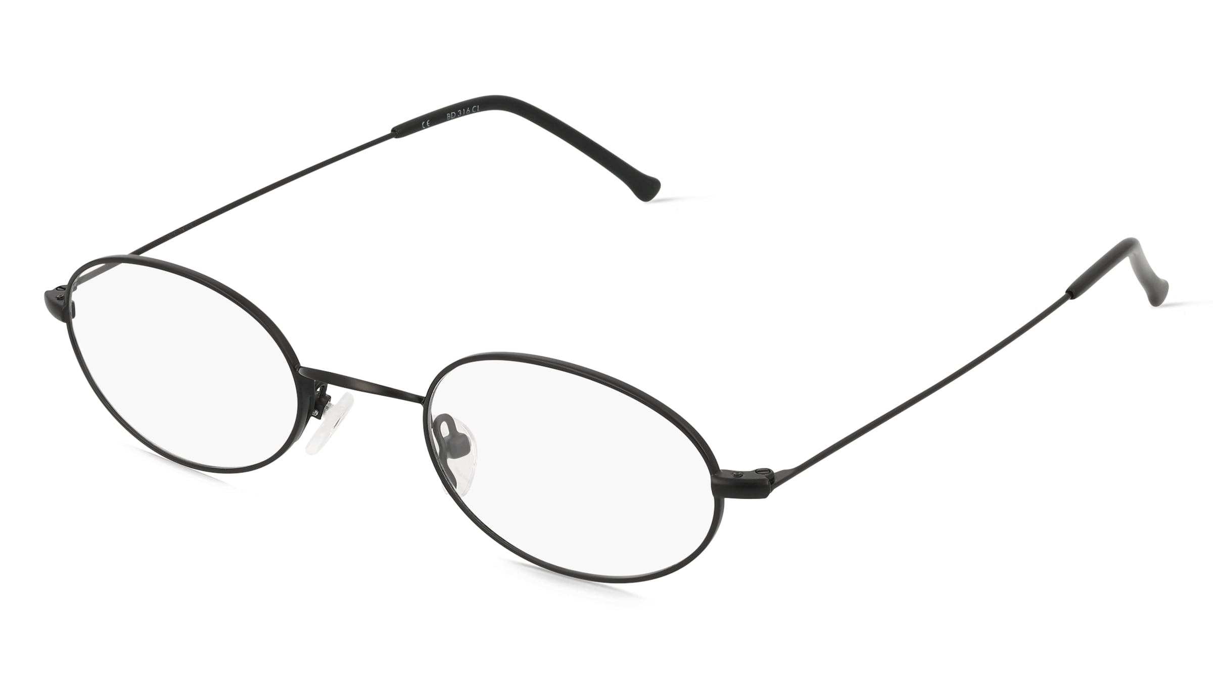 Fielmann BD 316 CL Unisex-Brille inkl. Gläser Vollrand Oval Edelstahl-Gestell 46mm/22mm/145mm, schwarz