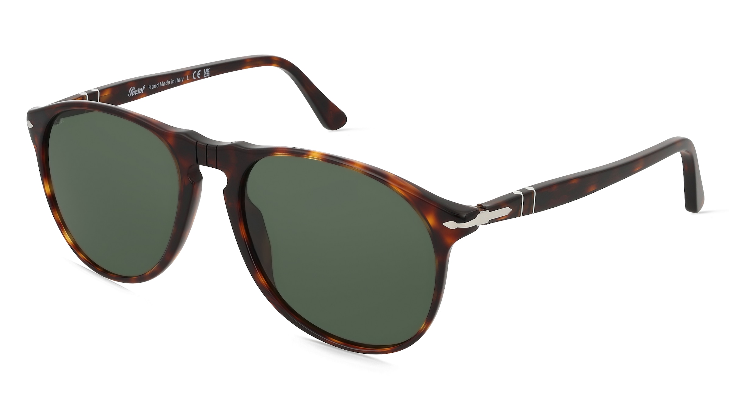 Persol 0PO9649S Herren-Sonnenbrille Vollrand Pilot Acetat-Gestell, Havanna