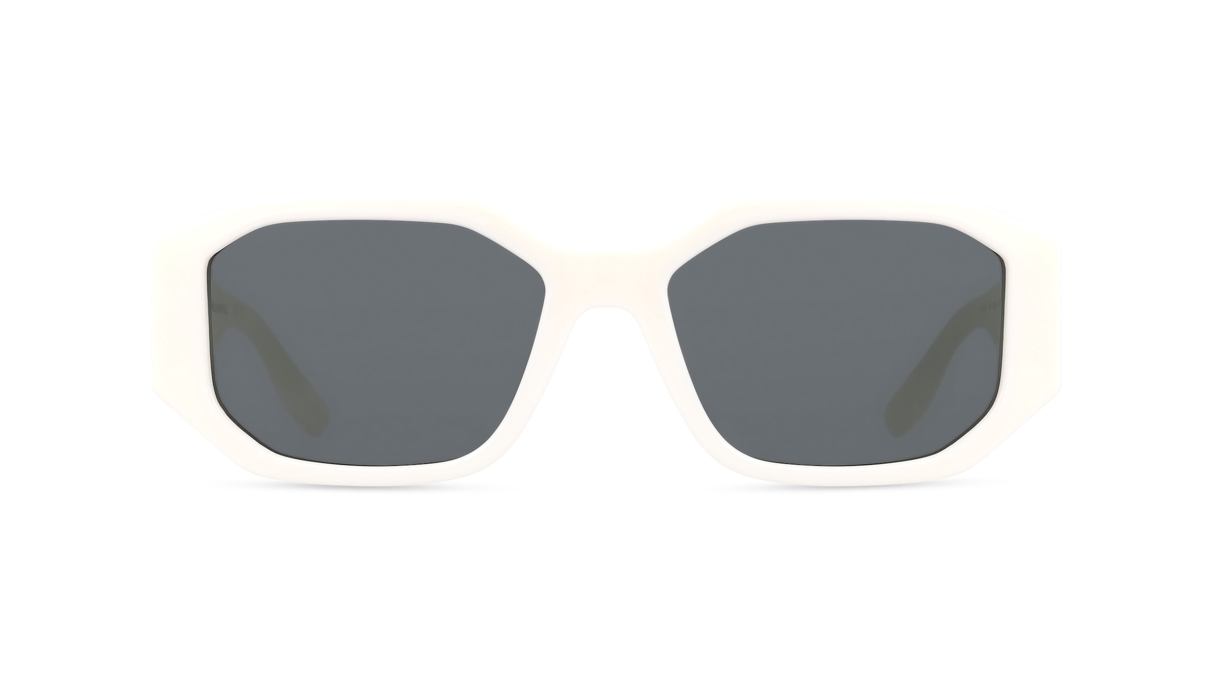 Karl Lagerfeld KL6085S Damen-Sonnenbrille Vollrand Achteckig Kunststoff-Gestell, weiß