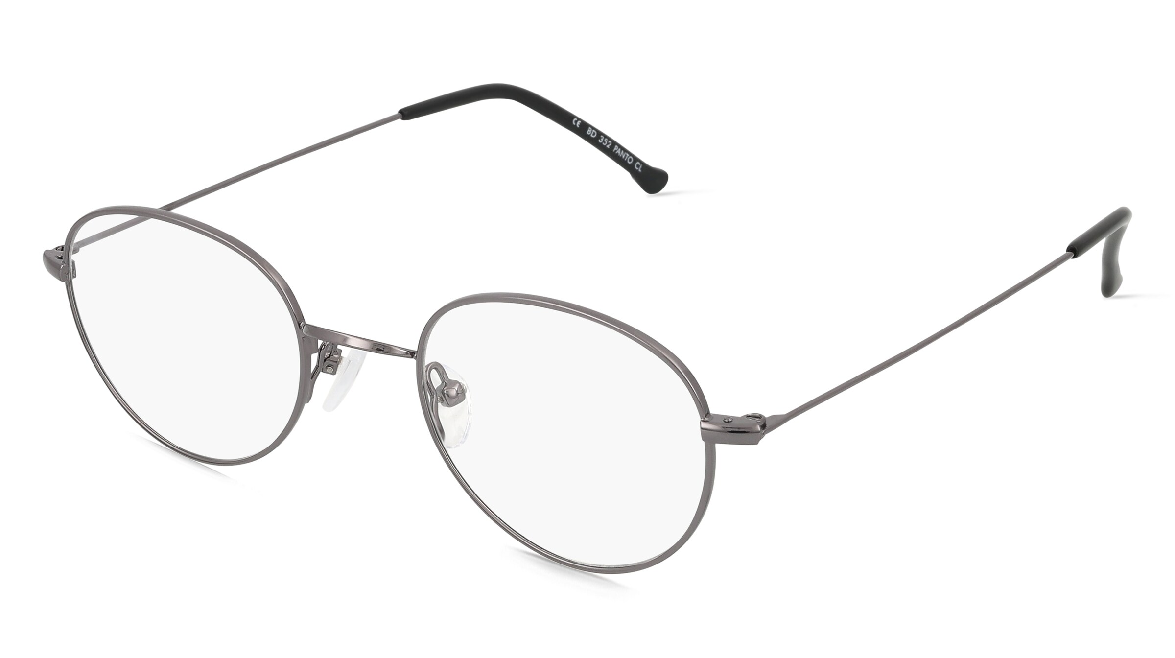 Fielmann BD 352 PANTO CL JONA Unisex-Brille inkl. Gläser Vollrand Panto Edelstahl-Gestell 44mm/20mm/145mm, grau